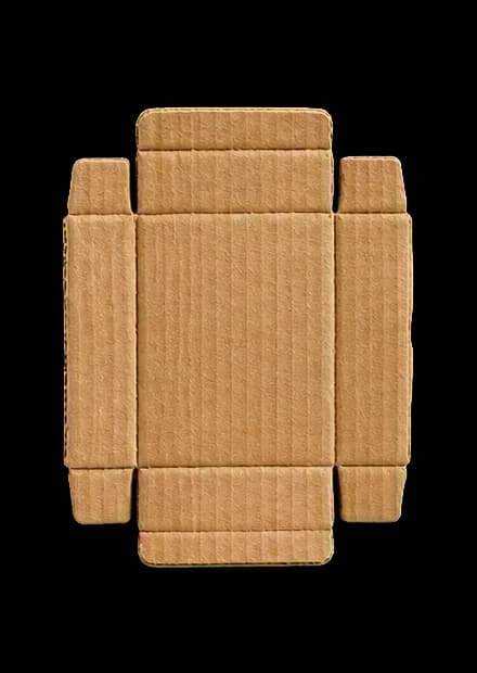 Flattened recyclable cardboard box